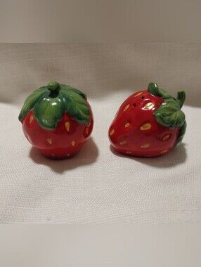 Cost Plus World Market Ceramic Strawberry Salt & Pepper Skakers